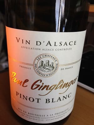 ピノ・ブラン100%原料のフランス産やや辛口白ワイン「ポール・ジャングランジェ アルザス ピノ・ブラン(Paul Ginglinger Alsace Pinot Blanc)」from ワインコレクション共有WebサービスWineFile