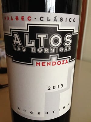 マルベック100%原料のアルゼンチン産やや辛口赤ワイン「メンドーサ マルベック クラシコ アルトス・ラス・オルミガス(Mendoza Malbec Clasico Altos Las Hormigas)」from ワインコレクション記録WebサービスWineFile