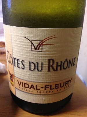 ヴィオニエ100%原料のフランス産辛口白ワイン「ヴィダル・フルーリー コート・デュ・ローヌ(Vidal-Fleury Cotes Du Rhone)」from ワインコレクション記録WebサービスWineFile