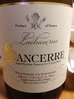 ソーヴィニョン・ブラン100%原料のフランス産辛口白ワイン「ミッシェル・トマ サンセール ラショームMichel Thomas Sancerre Lachaume」from ワインコレクション共有WebサービスWineFile