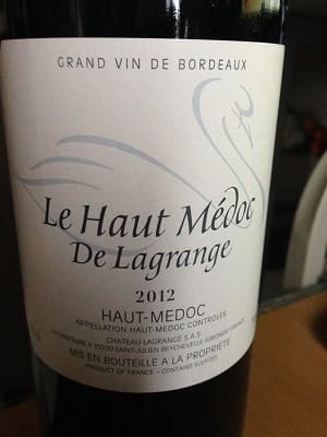カベルネ・ソーヴィニョン70%/メルロー30%原料のフランス産辛口赤ワイン「ル・オー・メドック・ド・ラグランジュ(Le Haut Medoc De Lagrange)」from ワインコレクション記録WebサービスWineFile