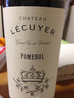 メルロ100%原料のフランス産辛口赤ワイン「シャトー・レキュイエ ポムロールChateau Lecuyer Pomerol」from ワインコレクション共有WebサービスWineFile