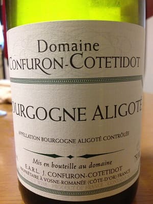 アリゴテ100%原料のフランス産辛口白ワイン「コンフュロン・コトティド ブルゴーニュ・アリゴテ(Confuron-Contetidot Bourgongne Aligote)」from ワインコレクション記録WebサービスWineFile