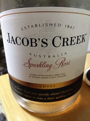 シャルドネ75%/ピノノワール25%原料のオーストラリア産辛口発泡ワイン「ジェイコブス・クリーク スパークリング ロゼ(Jacob's Creek Sparkling Rose)」from ワインコレクション記録WebサービスWineFile