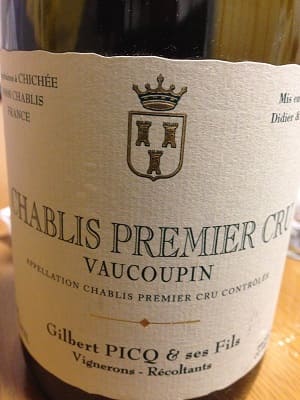 シャルドネ100%原料のフランス産辛口白ワイン「ジルベール・ピク シャブリ・プルミエクリュ ヴォークパン(Gilbert Pico Chablis Premier Cru Vaucoupin)」from ワインコレクション共有WebサービスWineFile