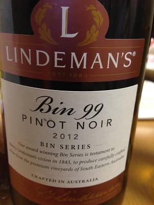 ピノノワール100%原料のオーストラリア産辛口赤ワイン「リンデマンズ Bin99 ピノ・ノワール(Lindeman's Bin99 Pinot Noir)」from ワインコレクション記録WebサービスWineFile