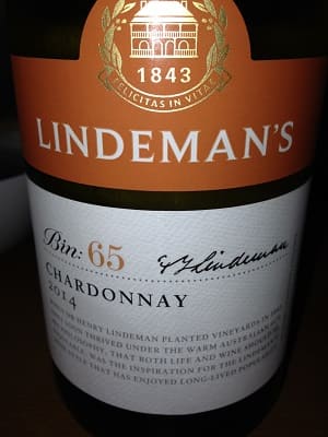 シャルドネ100%原料のオーストラリア産やや辛口白ワイン「リンデマンズ Bin65 シャルドネLindeman's Bin65 Chardonnay」from ワインコレクション記録WebサービスWineFile