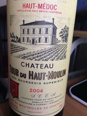 カベルネ・ソーヴィニョン55%/メルロー45%/プティ・ヴェルド5%原料のフランス産辛口赤ワイン「シャトー・トゥール・デュ・オー・ムーラン(Chateau Tour Du Haut-Moulin)」from ワインコレクション共有WebサービスWineFile