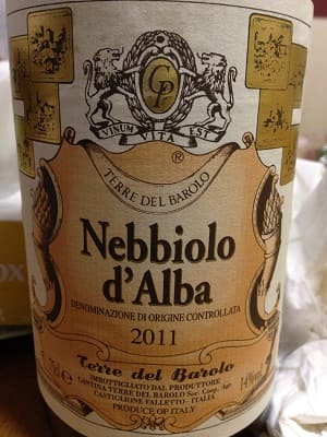 ネッビオーロ100%原料のイタリア産辛口赤ワイン「テッレ・デル・バローロ ネッビオーロ ダルバ(Terre Del Barolo Nebbiolo d'Alba)」from ワインコレクション記録WebサービスWineFile