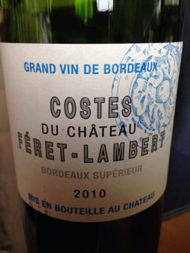 メルロ50%/カベルネ・ソーヴィニョン50%原料のフランス産辛口赤ワイン「コスト デュ シャトー フェレ ランベールCostes Du Chateau Feret-Lambert」from ワインコレクション共有WebサービスWineFile