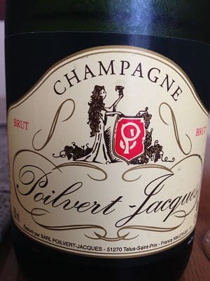 ピノ・ノワール30%/ピノ・ムニエ50%/シャルドネ20%原料のフランス産辛口発泡ワイン「シャンパーニュ ブリュット ポワルヴェール・ジャック(Champagne Brut Poilvert Jacques)」from ワインコレクション記録WebサービスWineFile