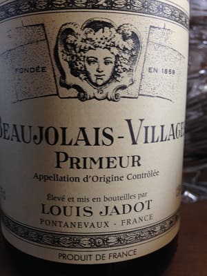 ガメイ100%原料のフランス産辛口赤ワイン「ボジョレー・ヴィラージュ プリムール ルイ・ジャドBeaujolais-Villages Primeur Louis Jadot」from ワインコレクション記録WebサービスWineFile