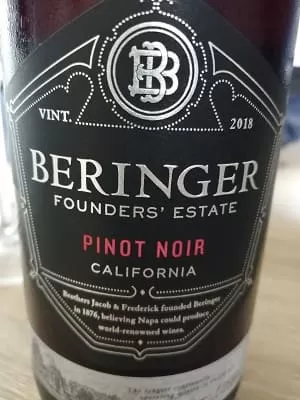 ピノ・ノワール100%原料のアメリカ産辛口赤ワイン「ベリンジャー ファウンダース・エステート ピノ・ノワール(Beringer Founders Estate Pinot Noir)」from ワインコレクション記録WebサービスWineFile