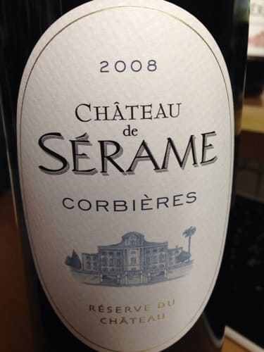 グルナッシュ19%/カリニャン16%/シラー65%原料のフランス産辛口赤ワイン「シャトー・ドゥ・セラム コルビエール(Chateau de Serame Corbieres)」from ワインコレクション記録WebサービスWineFile