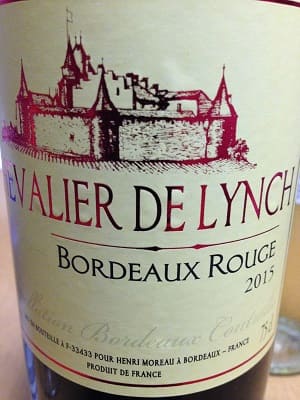 原料のフランス産辛口赤ワイン「シュバリエ・ド・ランシュ(Chevalier de Lynch)」from ワインコレクション記録WebサービスWineFile