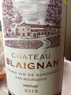 カベルネ・ソーヴィニヨン60%/メルロー40%原料のフランス産辛口赤ワイン「シャトー・ブレイニャン(Chateau Blaignan)」from ワインコレクション共有WebサービスWineFile