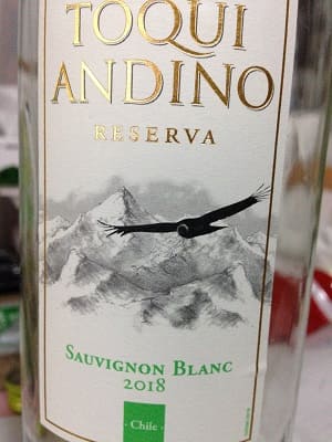 ソーヴィニヨン・ブラン100%原料のチリ産辛口白ワイン「トキ・アンディーノ レゼルバ ソーヴィニヨン・ブランToqui Andino Reserva Sauvignon Blanc」from ワインコレクション共有WebサービスWineFile