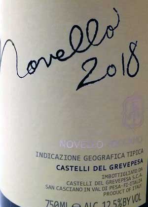 サンジョヴェーゼ100%原料のイタリア産辛口赤ワイン「ノヴェッロ トスカーノ カステッリ・デル・グレヴェペーザNovello Toscano Castelli del Grevepesa」from ワインコレクション共有WebサービスWineFile