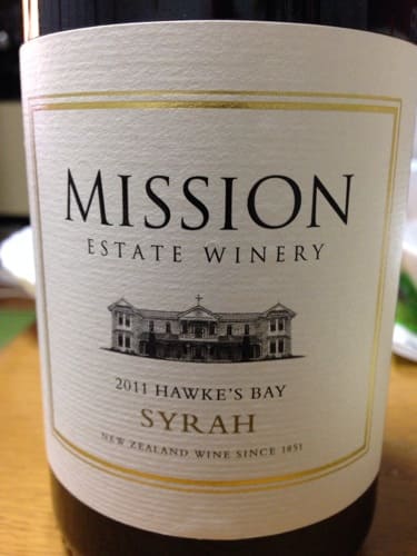 シラー100%原料のニュージーランド産辛口赤ワイン「ミッション エステート シラーMission Estate Syrah」from ワインコレクション記録WebサービスWineFile