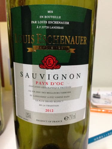 ソーヴィニヨン・ブラン100%原料のフランス産辛口白ワイン「ルイ・エシェノエール ソーヴィニヨン・ブラン(Louis Eschenauer Sauvignon Blanc)」from ワインコレクション記録WebサービスWineFile