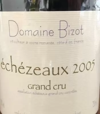 ピノ・ノワール100%原料のフランス産やや辛口赤ワイン「ドメーヌ・ビゾ エシェゾー グラン・クリュDomaine Bizot Echezeaux Grand Cru」from ワインコレクション記録WebサービスWineFile
