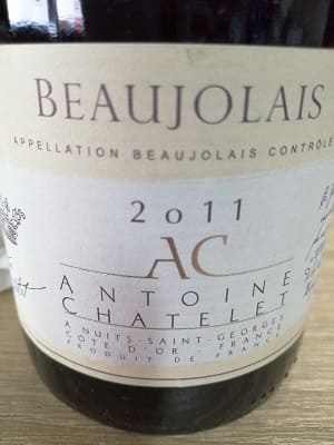 ガメイ100%原料のフランス産辛口赤ワイン「アントワーヌ・シャトレ ボージョレ(Antoine Chatelet Beaujolais)」from ワインコレクション記録WebサービスWineFile