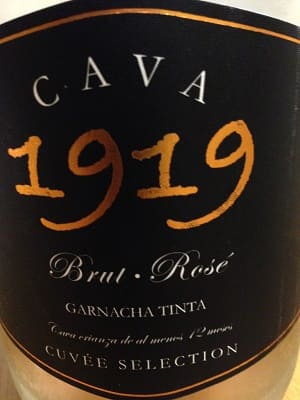 ガルナッチャ/ティンタ原料のスペイン産辛口発泡ワイン「カバ 1919 ブリュット ロゼ(CAVA 1919 Brut Rose)」from ワインコレクション記録WebサービスWineFile