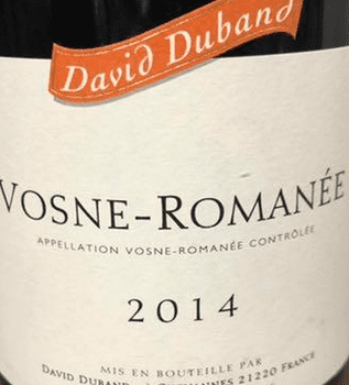 ピノ・ノワール100%原料のフランス産やや辛口赤ワイン「ダヴィド・デュバン ヴォーヌ・ロマネDavid Duband Vosne Romanee」from ワインコレクション記録WebサービスWineFile