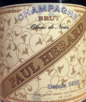 ピノ・ノワール100%原料のフランス産辛口発泡ワイン「ポール・エラルド ブラン・ド・ノワール ブリュット(Paul Herard Blanc de Noir Brut)」from ワインコレクション記録WebサービスWineFile