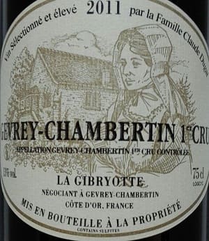 ピノ・ノワール100%原料のフランス産辛口赤ワイン「ラ・ジブリオット ジュヴレ・シャンベルタン プルミエ・クリュ(La Gibryotte Gevrey Chambertin 1er Cru)」from ワインコレクション共有WebサービスWineFile