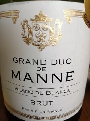 アイレン原料のフランス産辛口発泡ワイン「グラン・デュック・デュ・マン ブラン・ド・ブラン ブリュット(Grand Duc De Manne Blanc De Blancs Brut)」from ワインコレクション記録WebサービスWineFile