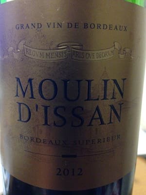 カベルネ・ソーヴィニヨン60%/メルロー40%原料のフランス産辛口赤ワイン「ムーラン・ディッサンMoulin D'Issan」from ワインコレクション共有WebサービスWineFile