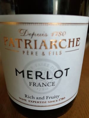 メルロー原料のフランス産辛口赤ワイン「パトリアッシュ メルローPatriarche Merlot」from ワインコレクション記録WebサービスWineFile