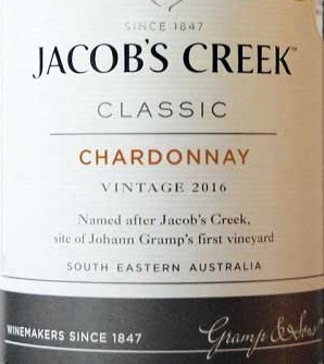 シャルドネ100%原料のオーストラリア産辛口白ワイン「ジェイコブス・クリーク クラシック シャルドネ(Jacob's Creek Classic Chardonnay)」from ワインコレクション記録WebサービスWineFile