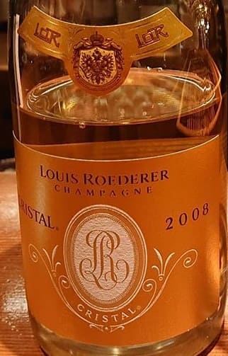 シャルドネ40%/ピノ・ノワール60%原料のフランス産辛口発泡ワイン「ルイ・ロデレール クリスタル ブリュットLouis Roederer Cristal Brut」from ワインコレクション記録WebサービスWineFile