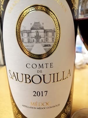 カベルネ・ソーヴィニヨン50%/メルロー45%/カベルネ・フラン5%原料のフランス産辛口赤ワイン「コント・ド・ソブイヤComte de Saubouilla」from ワインコレクション記録WebサービスWineFile