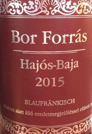 /ブラウフレンキッシュ100%原料のその他産甘口赤ワイン「ボール・フォーラス ハノス・バハ ブラウフレンキッシュ(Bor Forras Hajos Baja Blaufrankisch)」from ワインコレクション記録WebサービスWineFile