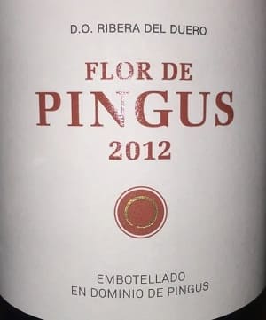 テンプラニーリョ100%原料のスペイン産辛口赤ワイン「フロール・ド・ピングスFlor de Pingus」from ワインコレクション記録WebサービスWineFile