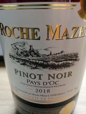 ピノ・ノワール100%原料のフランス産辛口赤ワイン「ロシュ・マゼ ピノ・ノワール(Roche Mazet Pinot Noir)」from ワインコレクション記録WebサービスWineFile