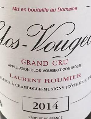 ピノ・ノワール100%原料のフランス産辛口赤ワイン「ローラン・ルーミエ クロ・ヴージョ(Laurent Roumier Clos Vougeot Grand Cru)」from ワインコレクション記録WebサービスWineFile