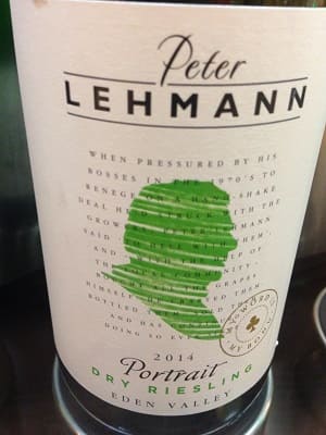 リースリング100%原料のオーストラリア産辛口白ワイン「ピーター･レーマン ポートレート リースリング(Peter Lehmann Portrait Dry Riesling)」from ワインコレクション記録WebサービスWineFile
