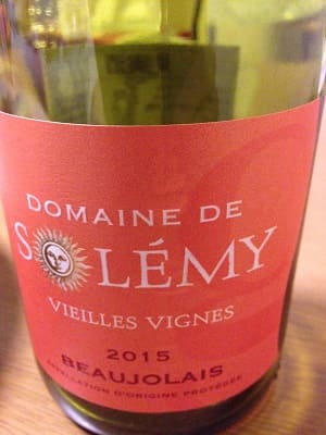 ガメイ100%原料のフランス産辛口赤ワイン「ドメーヌ・ド・ソレミ ボジョレー ヴィエイユ・ヴィーニュ(Domaine De Solemy Beaujolais Vieilles Vignes)」from ワインコレクション記録WebサービスWineFile