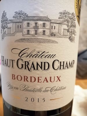 メルロー60%/カベルネ・ソーヴィニヨン40%原料のフランス産辛口赤ワイン「シャトー・オー・グラン・シャン(Chateau Haut Grand Champ)」from ワインコレクション記録WebサービスWineFile