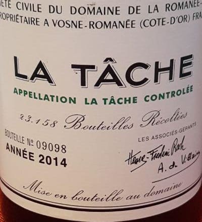 ピノ・ノワール100%原料のフランス産辛口赤ワイン「DRC ラ・ターシュDomaine de la Romanee-Conti La Tache」from ワインコレクション記録WebサービスWineFile