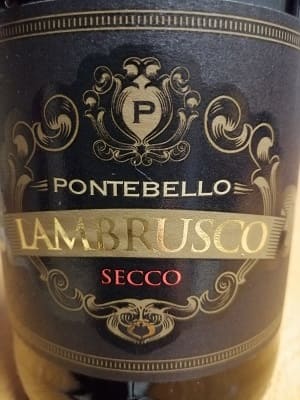 ランブルスコ100%原料のイタリア産辛口赤ワイン「ポンテベッロ ランブルスコ レッド ドライPontebello Lambrusco Secco」from ワインコレクション記録WebサービスWineFile